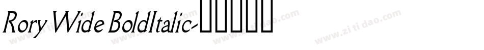Rory Wide BoldItalic字体转换